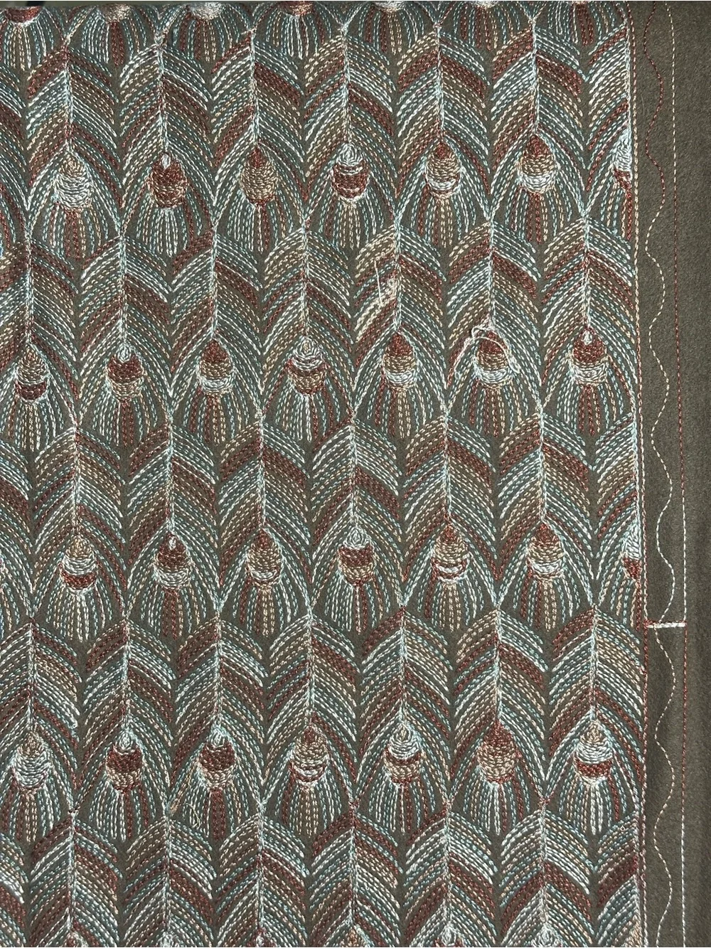 Women's neutral Pattern Fringe Alpaca, Lama Luxury Wrap Shawl w tiny rhinestones